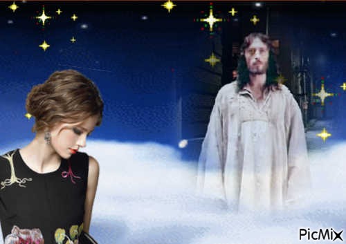 jesus  and girl - png ฟรี