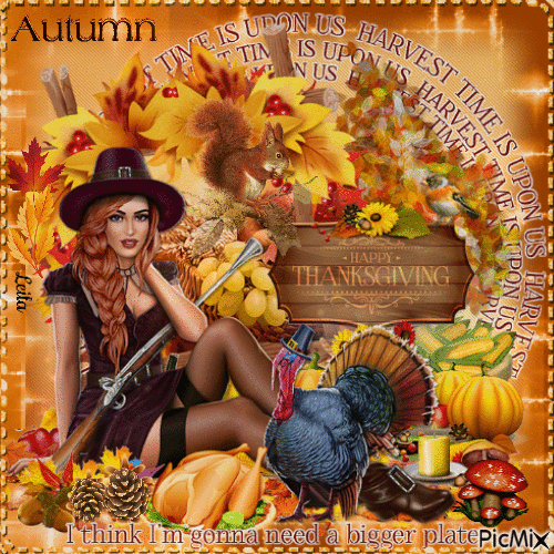 Autumn, harvest time. Happy Thanks giving. - Gratis geanimeerde GIF