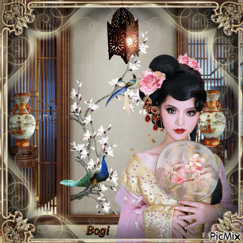 Beautiful geisha... - Безплатен анимиран GIF