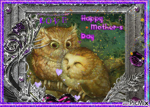 MOTHERS DAY OWL  2 - GIF animasi gratis