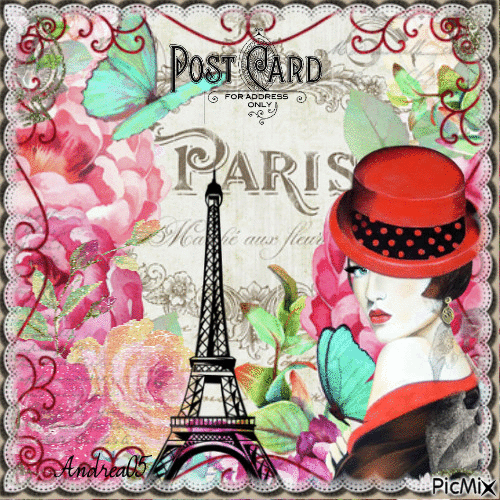 Paris in flowers... - GIF animate gratis