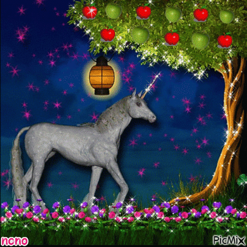 une licorne - Animovaný GIF zadarmo