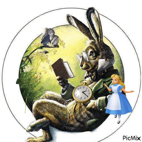 Alicia y el conejo - Kostenlose animierte GIFs