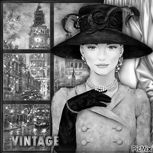 Vintage Woman-RM-09-08-23 - GIF animé gratuit