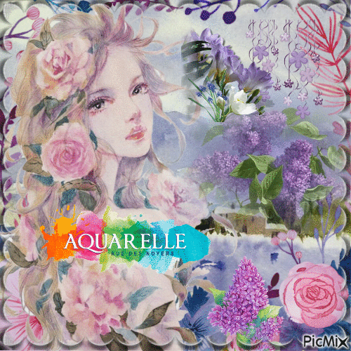 Aquarelle ton lilas - 免费动画 GIF