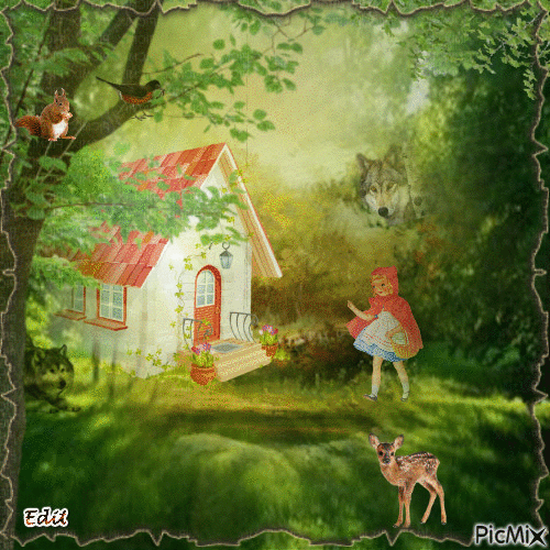 Grimm: Piroska és a farkas - Ingyenes animált GIF
