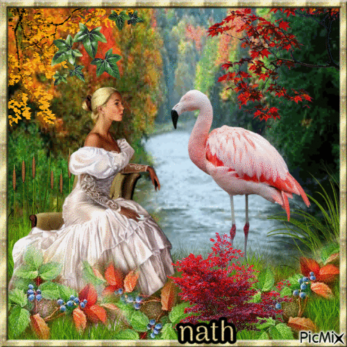 la femme et l'oiseau sacré,concours - Ingyenes animált GIF