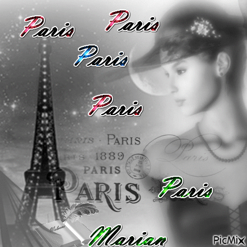Paris carte postale - Free animated GIF