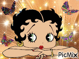 Betty Boop(Surrounded By Butterflies) - GIF เคลื่อนไหวฟรี