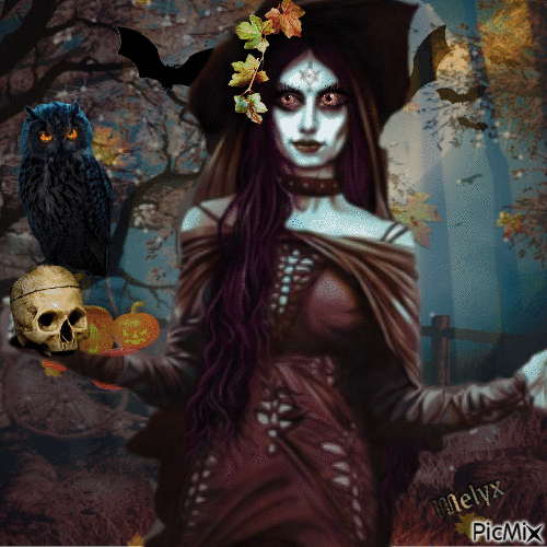 Autumn witch - Bezmaksas animēts GIF