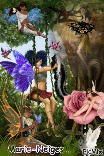 femmes papillon - GIF animé gratuit