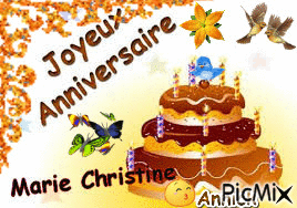 anniversaire Marie-Christine - Animovaný GIF zadarmo