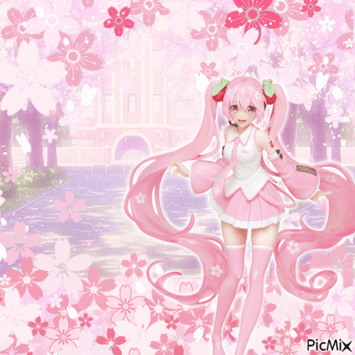 Sakura miku - Бесплатный анимированный гифка