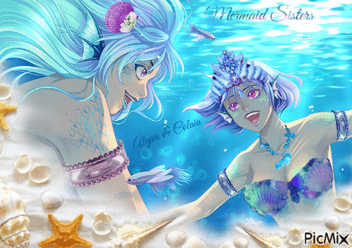 Mermaid Sisters - GIF animasi gratis