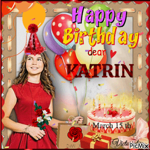 Happy Birthday Katrin - GIF animé gratuit