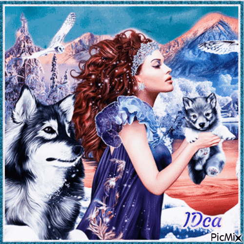 Belle et le loups - Free animated GIF