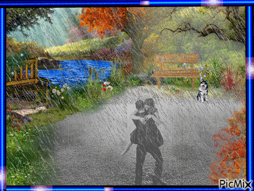 Dansons sous la pluie - Darmowy animowany GIF