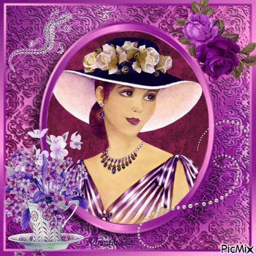 Portrait vintage tons violets. - GIF เคลื่อนไหวฟรี