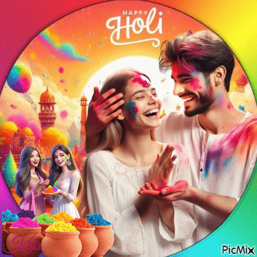 Holi - Festival des couleurs - GIF animado grátis