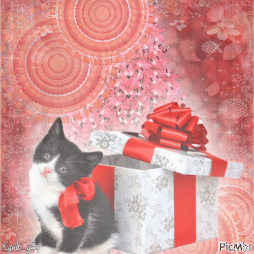 Red kitty - Бесплатный анимированный гифка