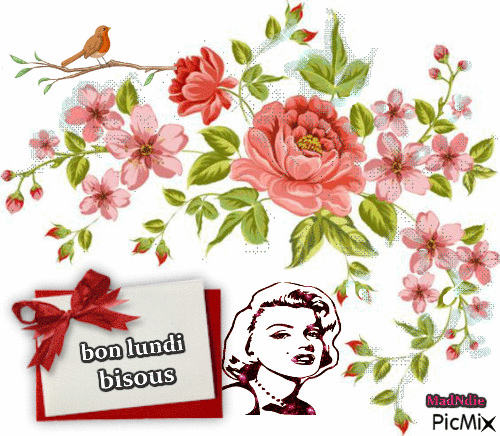 bon lundi bisous - Бесплатный анимированный гифка