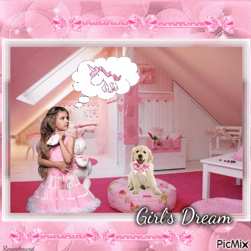 Mädchentraum alles in Pink haben - Gratis animerad GIF