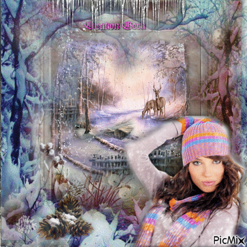 Winter landscape with nature - Darmowy animowany GIF