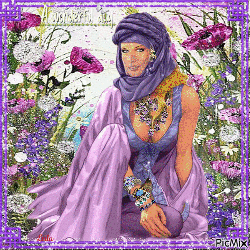 Mystery woman. Purple - Nemokamas animacinis gif