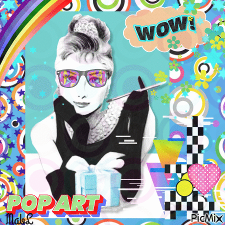 Audrey Hepburn Pop Art - Gratis animerad GIF