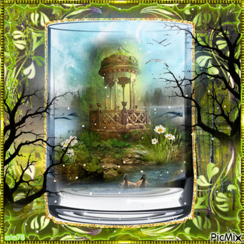 paysage dans un verre - Δωρεάν κινούμενο GIF
