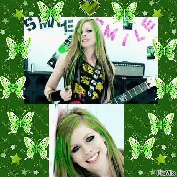 Avril Lavigne smile - Animovaný GIF zadarmo
