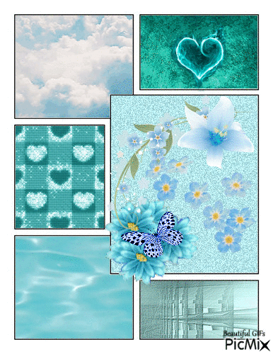 Blue Collage - GIF animé gratuit