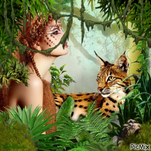 Femme de la jungle. - Free PNG