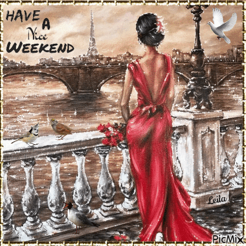 Happy a Nice Weekend. Paris - Animovaný GIF zadarmo