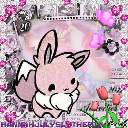 Kawaii Pink Eevee - GIF animate gratis