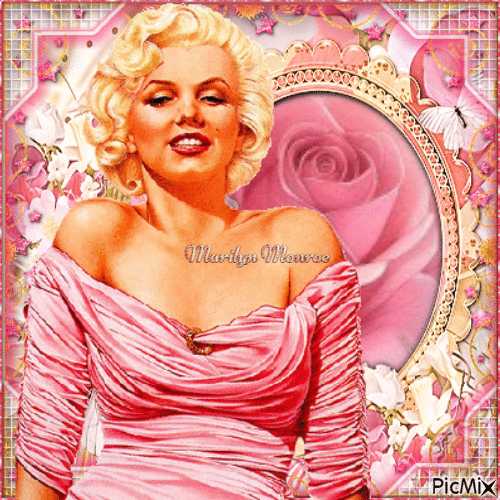 Marilyn in Pink or Red-RM-03-03-24 - GIF animé gratuit
