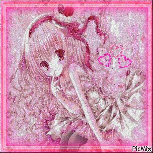 Manga in pink - Gratis geanimeerde GIF