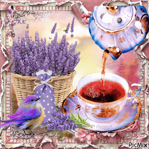 Lavender tea - Бесплатни анимирани ГИФ