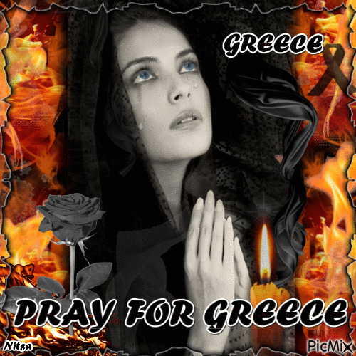 PRAYING FOR GREECE 🖤 - Gratis geanimeerde GIF