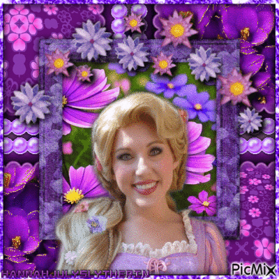 {{Rapunzel & Purple Flowers}} - Ingyenes animált GIF
