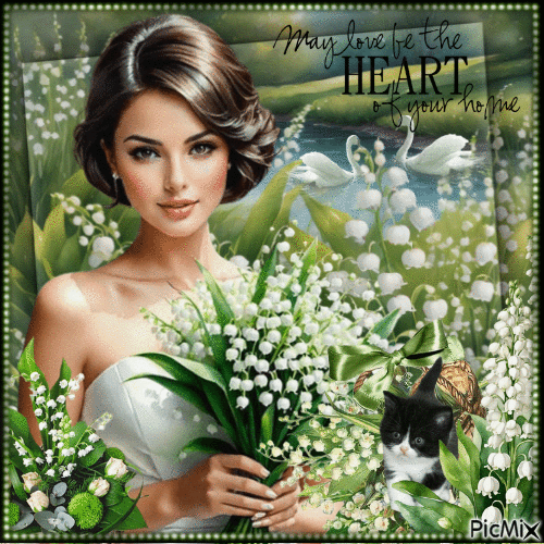 Lily of the valley flower day - GIF animé gratuit