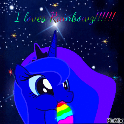 Princess Luna Loves Rainbows - Бесплатный анимированный гифка