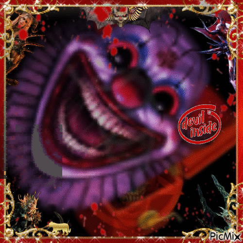Clown 🤡 out of the hell - Free animated GIF
