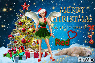 Merry Christmas Red - Бесплатни анимирани ГИФ