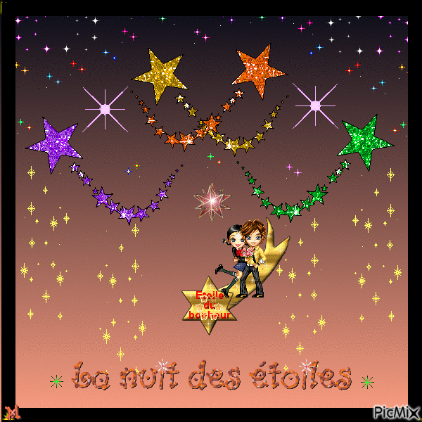 La nuit des étoiles - Бесплатный анимированный гифка