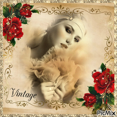Vintage woman. - Gratis geanimeerde GIF