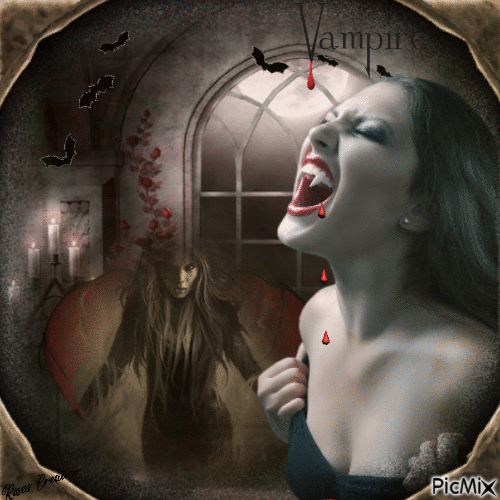 Concours : Vampire et chauve-souris - Безплатен анимиран GIF