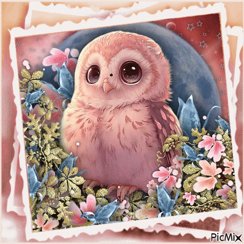 Pink Owl-RM-06-24-23 - Gratis geanimeerde GIF