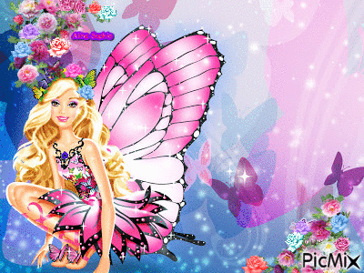BARBIE MARIPOSA AND THE FLOWERS - 免费动画 GIF