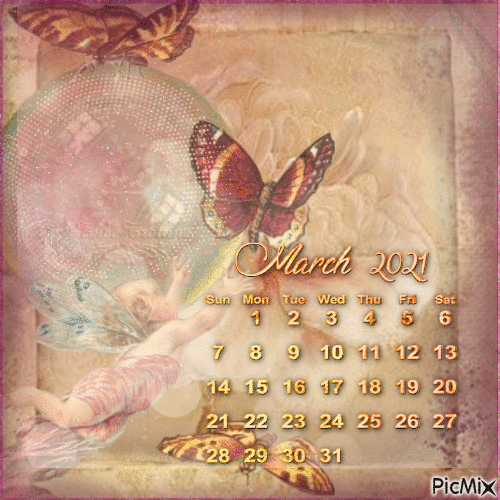 Calendar-March 2021 - 免费动画 GIF